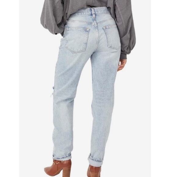 Free People We The Free Lasso Straight Leg Jeans Light Wash Size 28 - Picture 2 of 13